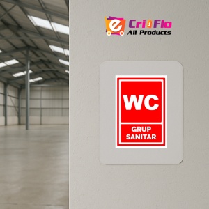 Indicator Rosu pentru wc grup sanitar, Sticker autocolant - Img 3