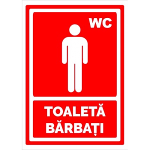 Indicator Rosu pentru wc toaleta barbati, Sticker autocolant