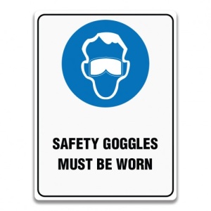 Indicator SAFETY GOGGLES MUST BE WORN SIGN, Sticker autocolant