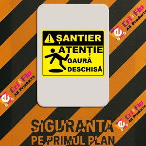 Indicator Santier gaura deschisa, Sticker autocolant - Img 3