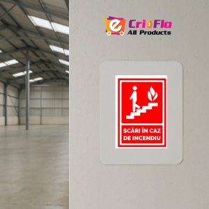 Indicator Scara in caz de incendiu, Sticker autocolant - Img 4