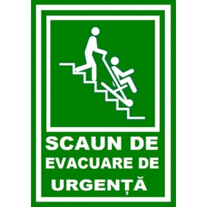 Indicator Scaun de evacuare de urgenta pentru persoane cu handicap cu dezabilitati, Sticker autocolant