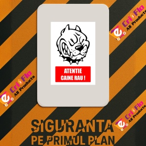 Indicator Semn atentie caine rau, Sticker autocolant - Img 3