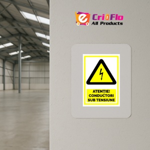 Indicator Semn atentie conductori sub tensiune, Sticker autocolant - Img 4