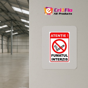 Indicator Semn atentie fumatul interzis, Sticker autocolant - Img 4
