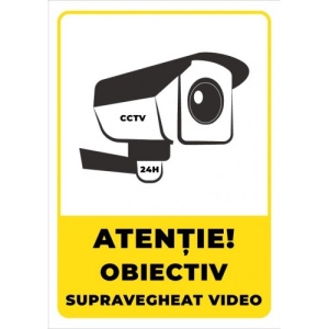 Indicator Semn cctv video, Sticker autocolant