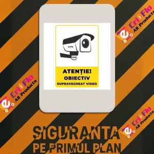 Indicator Semn cctv video, Sticker autocolant - Img 3
