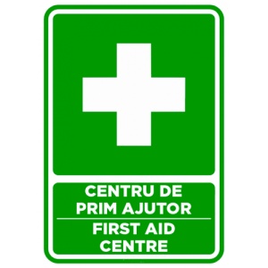 Indicator Semn centru de prim ajutor first aid centre, Sticker autocolant
