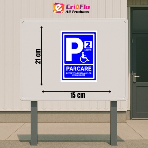 Indicator Semn cu doua locuri pentru parcare rezervata persoanelor cu handicap, Sticker autocolant - Img 2