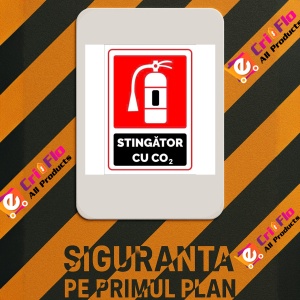 Indicator Semn cu stingator cu co2, Sticker autocolant - Img 3