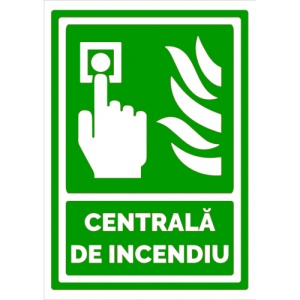 Indicator Semn de centrala de incendiu, Sticker autocolant