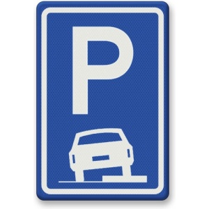 Indicator Semn de circulatie parcare pe trotuar, Sticker autocolant