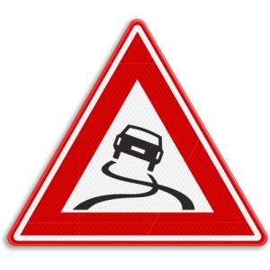 Indicator Semn de circulatie pentru drum alunecos, Sticker autocolant