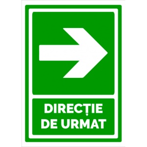 Indicator Semn de directie cu sageata de evacuare in dreapta, Sticker autocolant