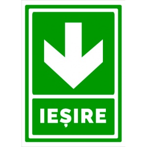 Indicator Semn de iesire cu sageata in jos, Sticker autocolant