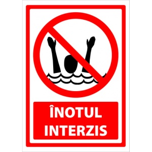 Indicator Semn de inotul interzis, Sticker autocolant