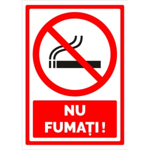 Indicator Semn de interzicere nu fumati, Sticker autocolant