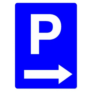 Indicator Semn de parcare cu sageata in dreapta, Sticker autocolant