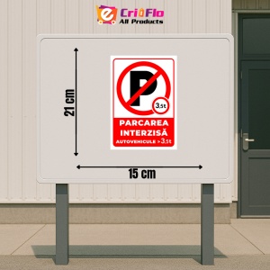 Indicator Semn de parcarea interzisa pentru autovehicule de 3,5 tone, Sticker autocolant - Img 2