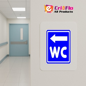 Indicator Semn de wc cu sageata la stanga, Sticker autocolant - Img 5