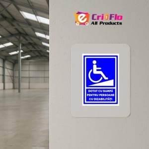 Indicator Semn dotat cu rampa pentru persoane cu dizabilitati, Sticker autocolant - Img 4