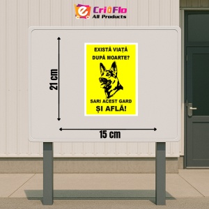 Indicator Semn exista viata dupa moarte sari acest gard si afla, Sticker autocolant - Img 2