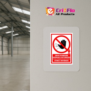 Indicator Semn grup pompare hidranti exteriori accesul persoanelor neautorizate strict interzis, Sticker autocolant - Img 4