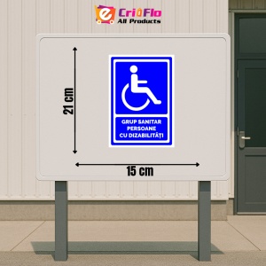 Indicator Semn grup sanitar persoane cu handicap, Sticker autocolant - Img 2