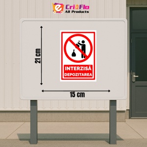 Indicator Semn interzisa depozitarea, Sticker autocolant - Img 2