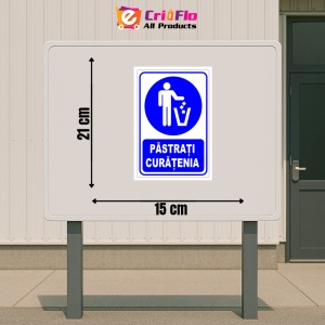 Indicator Semn pastrati curatenia, Sticker autocolant - Img 2