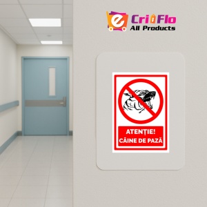 Indicator Semn pentru atentie caine de paza, Sticker autocolant - Img 5