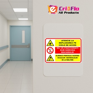 Indicator Semn pentru avertizare lucrari, Sticker autocolant - Img 5