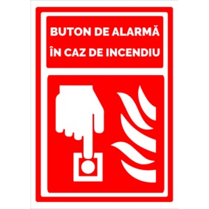 Indicator Semn pentru buton de alarma in caz de incendiu, Sticker autocolant