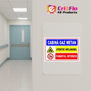 Indicator Semn pentru cabina cu gaz metan, Sticker autocolant - Img 5