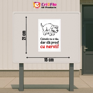 Indicator Semn pentru cainele nu e rau dar sta prost cu nervii, Sticker autocolant - Img 2