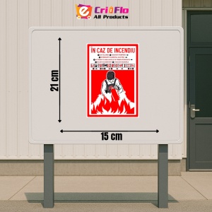 Indicator Semn pentru caz de incendiu si anuntarea pompieri, Sticker autocolant - Img 2