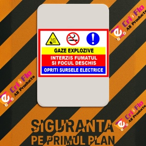 Indicator Semn pentru gaze explozive, Sticker autocolant - Img 3