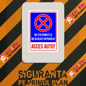 Indicator Semn pentru parcare nu stationati si nu blocati intrarea acces auto, Sticker autocolant - Img 3