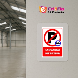 Indicator Semn pentru parcarea interzisa cu exceptia motocicletelor, Sticker autocolant - Img 4