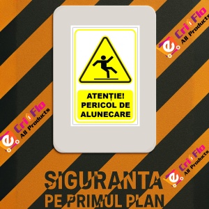 Indicator Semn pentru pericole de alunecari, Sticker autocolant - Img 3