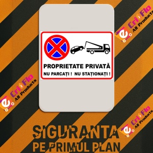 Indicator Semn pentru proprietate privata nu parcati si nu stationati, Sticker autocolant - Img 3