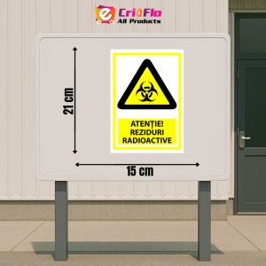 Indicator Semn pentru reziduuri radioactive, Sticker autocolant - Img 2