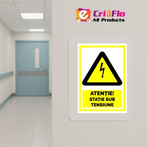 Indicator Semn pentru statie sub tensiune, Sticker autocolant - Img 5