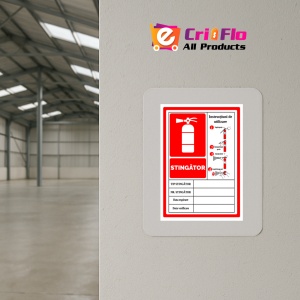 Indicator Semn pentru stingator cu instructiuni de utilizare, Sticker autocolant - Img 4