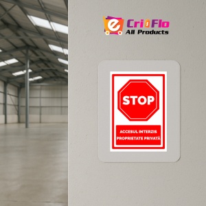 Indicator Semn pentru stop cu accesul interzis si proprietate privata, Sticker autocolant - Img 4