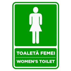 Indicator Semn pentru toaleta femei women's toilet, Sticker autocolant