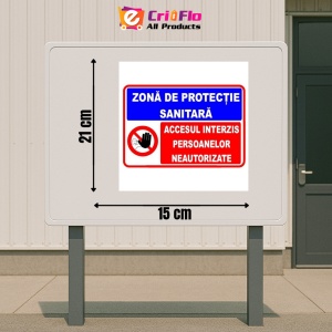 Indicator Semn pentru zona de protectie sanitara, Sticker autocolant - Img 2