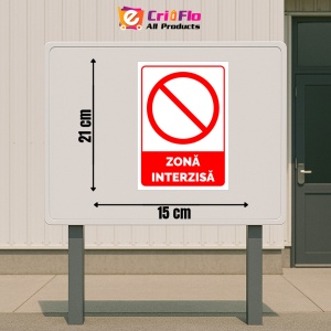 Indicator Semn pentru zona interzisa, Sticker autocolant - Img 2