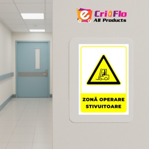 Indicator Semn pentru zona operare stivuitoare, Sticker autocolant - Img 5