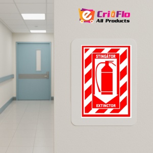 Indicator Semn stingator extinctor, Sticker autocolant - Img 5